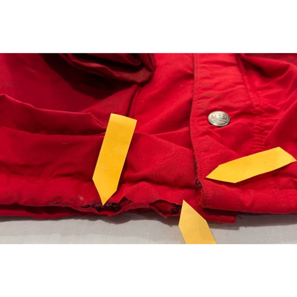 Vintage LL Bean Baxter State Parka Jacket Large Red Buffalo Freeport Maine Hood - Picture 13 of 14